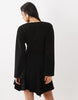 Soft Cord Hankey Hem Mini Dress In Black