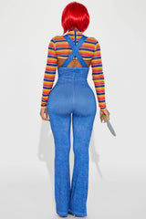 Wanna Play Evil Doll Jumpsuit 4 Piece Costume Set