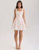 House Of Cb Marianella Print Stretch Cotton Mini Dress In Cream Rose