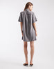 Object Button Down Mini Dress In Light Grey Denim