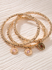 Golden Coast Hammered Bangle Set
