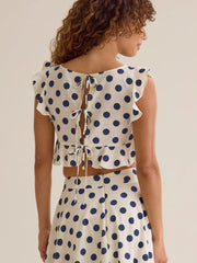 Billie Polka Dot Linen Top