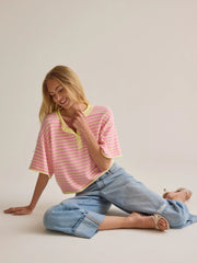 Aspyn Stripe Henley Sweater