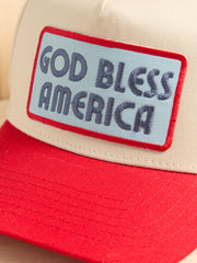 God Bless America Patch Trucker Hat