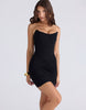 House Of Cb Mariella Black Stretch Mesh Draped Mini Dress In Black