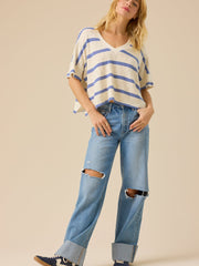 Dylan Striped V-Neck Top