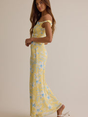 Zari Floral Ruched Maxi Dress