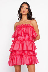 123 PROM Champagne Towers Mini Dress Hot Pink