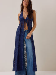 Ivy Lace Halter Tie Front Kimono