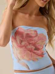 Emelia Floral Mesh Tube Top