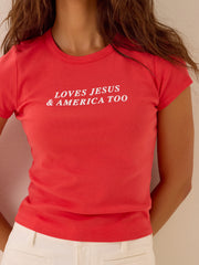 Loves Jesus & America Too Baby Tee