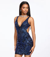 Madalyn Open Back Rhinestone Bodycon Mini Dress