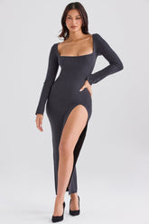 charcoal cashmere knit maxi dress - sale