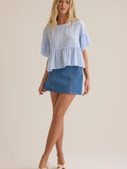 Calista Stripe Peplum Top