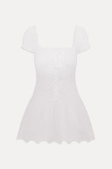 Lucien Cotton Embroidered Mini Dress - Optic White