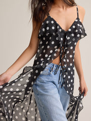 Cosette Tie Front Dot Kimono