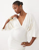 Grecian V Neck Mini Dress In Neutral