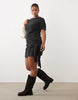 Curve Supersoft Tie Side Mini Dress In Black