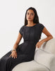 Supersoft Exposed Seam Midi Dress In Charcoal