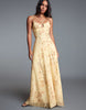 Bershka Strappy Floral Maxi Dress In Yellow