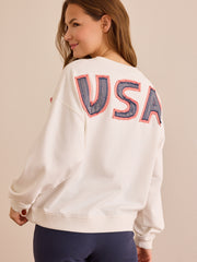 USA Flag Applique Pullover
