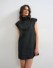Topshop Techy Funnel Neck Mini Shift Dress In Black