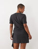 Curve Supersoft Tie Side Mini Dress In Charcoal