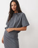 Short Sleeve T-Shirt Maxi Dress In Charcoal