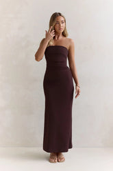 Love Me A Little Strapless Maxi Dress Brown