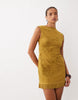 Devore Floral Mesh Mini Dress With Fringing In Olive
