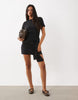 Supersoft Tie Side Mini Dress In Black