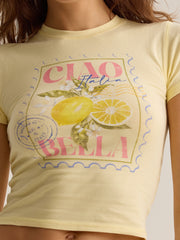 Ciao Bella Postcard Baby Tee