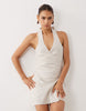 Supre Winnifred Wrap Mini Dress In Natural
