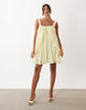 Yas Chiffon Ruffle Trim Cami Mini Dress In Pale Yellow