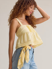 Thea Lace Trim Button Up Tank