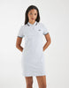 Fred Perry Twin Tipped Polo Mini Dress In Pale Blue With Black Tipping
