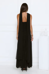 Soirée Glow Strapless Maxi Dress Black