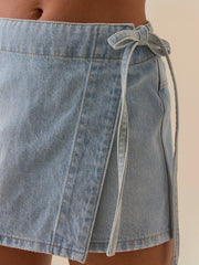 Dylan Side Tie Denim Skort
