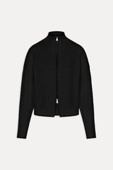 Bea Cloud Knit Zip Up Sweater - Black