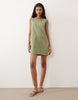 Threadbare Denim Sleeveless Mini Dress In Sage