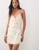 Mango Capsule Embellished Mini Dress In Cream