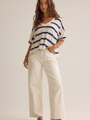 Dylan Striped V-Neck Top
