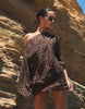 Simmi London Leapord Print Beach Chiffon Mini Dress In Brown