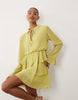 Vero Moda Long Sleeve Ruched Mini Dress In Green