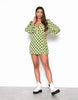 Glamorous Wrap Mini-Dress In Green Brown Polka Dot