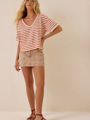 Scarlett V-Neck Striped Top