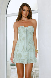 Style Crush Era Strapless Mini Dress Sage
