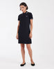 Fred Perry Twin Tipped Polo Dress In Navy With Pink Tipping