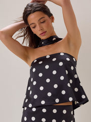 Nancie Polka Dot Scarf Top