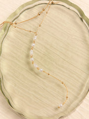 18K Gold Double Layer Y Necklace